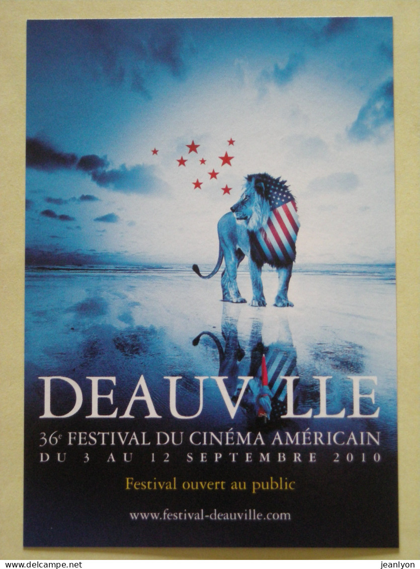 LION Avec Drapeau Américain - Carte Publicitaire Festival Film Américain à Deauville - Lions