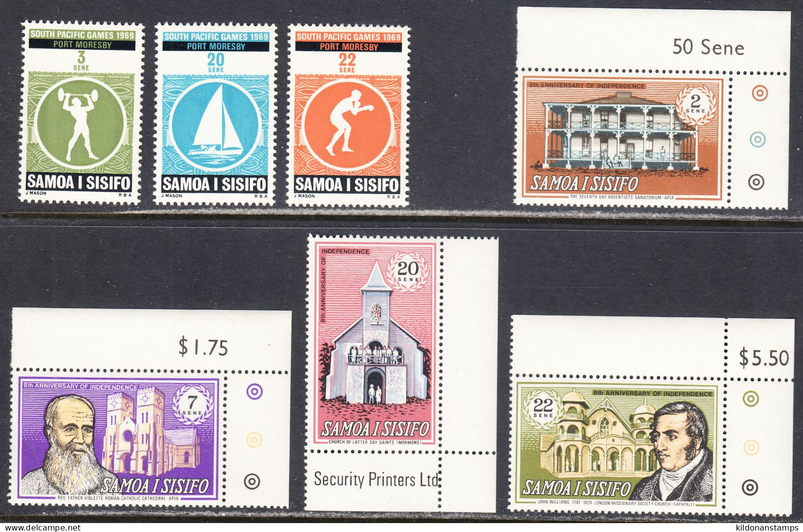 Samoa 1969 Mint No Hinge, Sc# 312-314,321-324, SG - Samoa