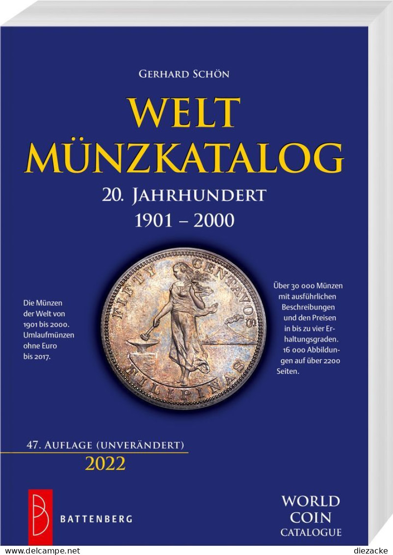 Weltmünzkatalog 20. Jahrhundert 1901–2000-Battenberg Verlag 47. Auflage 2022 Neu - Livres & Logiciels
