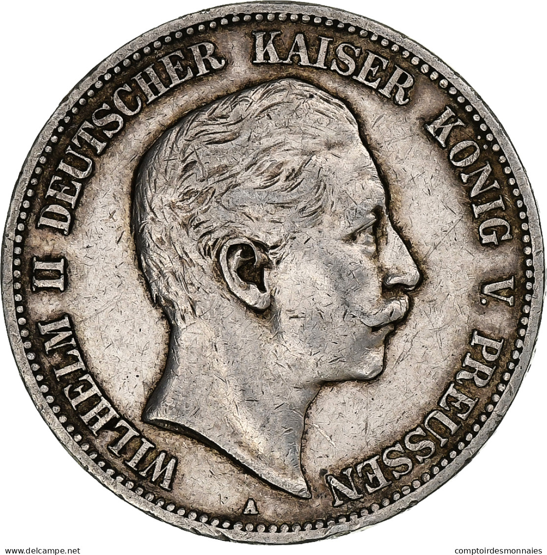 Etats Allemands, PRUSSIA, Wilhelm II, 5 Mark, 1908, Berlin, Argent, TTB, KM:523 - Autres & Non Classés