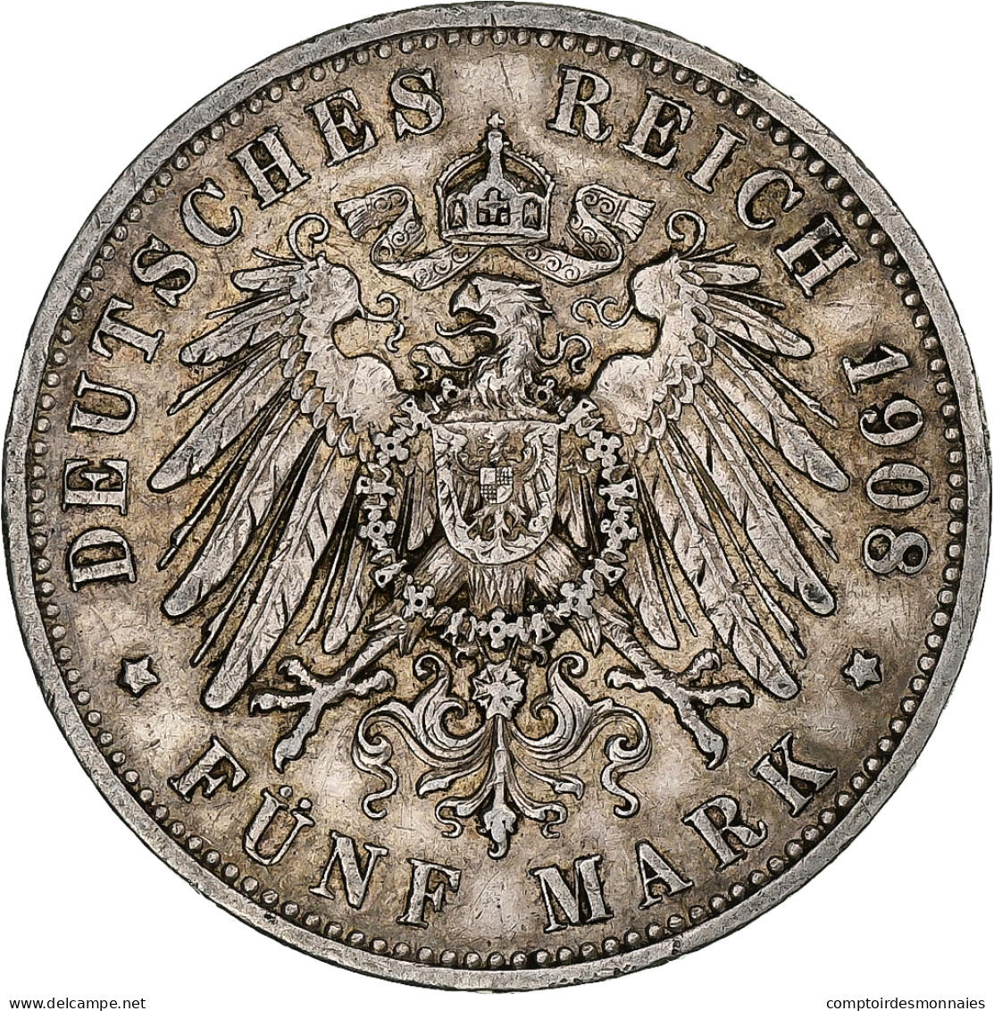 Etats Allemands, PRUSSIA, Wilhelm II, 5 Mark, 1908, Berlin, Argent, TTB, KM:523 - Autres & Non Classés