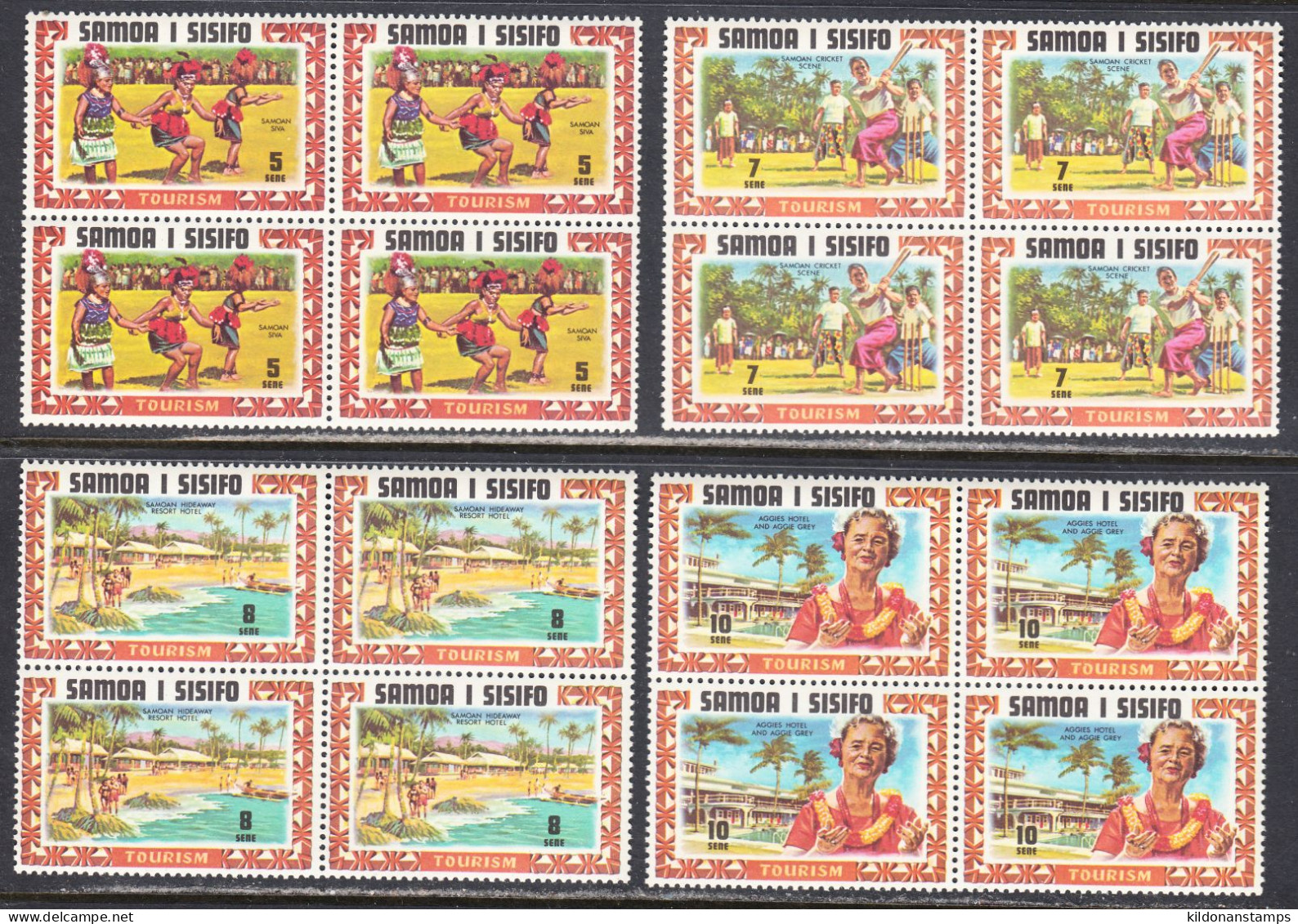 Samoa 1971 Mint No Hinge, Blocks, Sc# 344-347, SG - Samoa