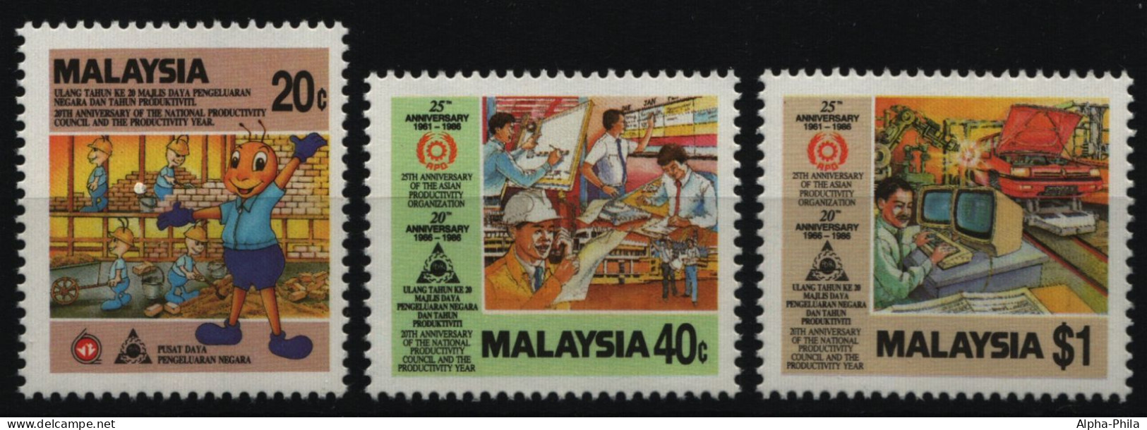 Malaysia 1986 - Mi-Nr. 344-346 ** - MNH - APO - Malaysia (1964-...)