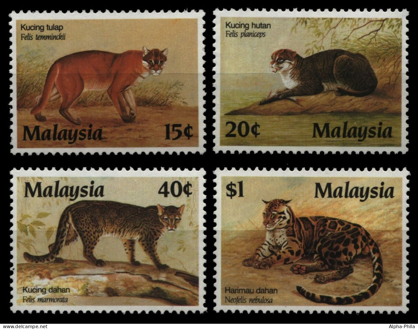 Malaysia 1987 - Mi-Nr. 369-372 ** - MNH - Wildtiere / Wild Animals - Malaysia (1964-...)