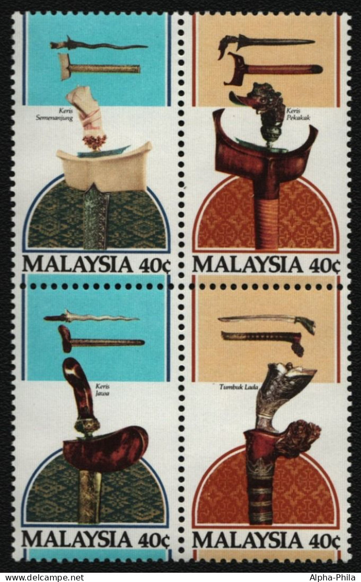 Malaysia 1984 - Mi-Nr. 280-283 ** - MNH - Traditionelle Waffen - Malaysia (1964-...)