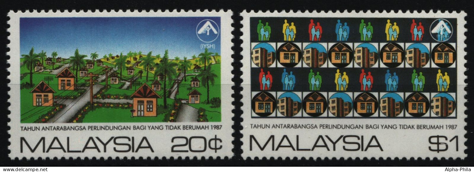 Malaysia 1987 - Mi-Nr. 355-356 ** - MNH - Menschenwürdiges Wohnen - Malaysia (1964-...)