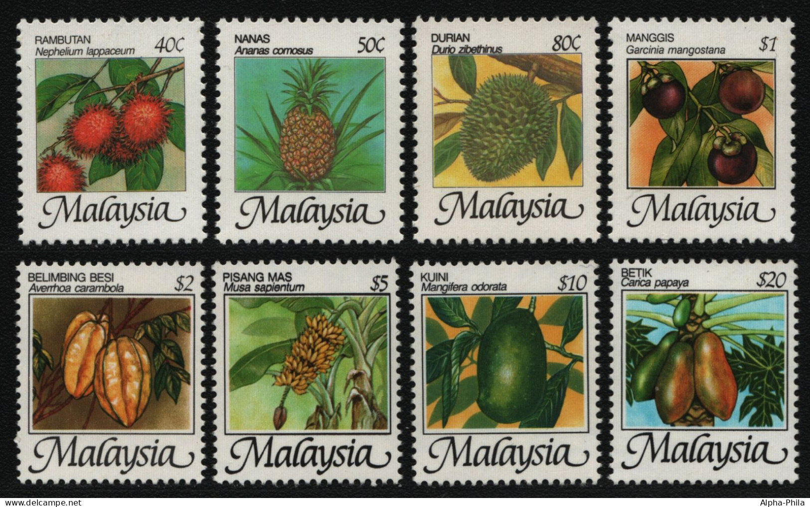 Malaysia 1986 - Mi-Nr. 330-337 ** - MNH - Früchte / Fruits (I) - Malaysia (1964-...)