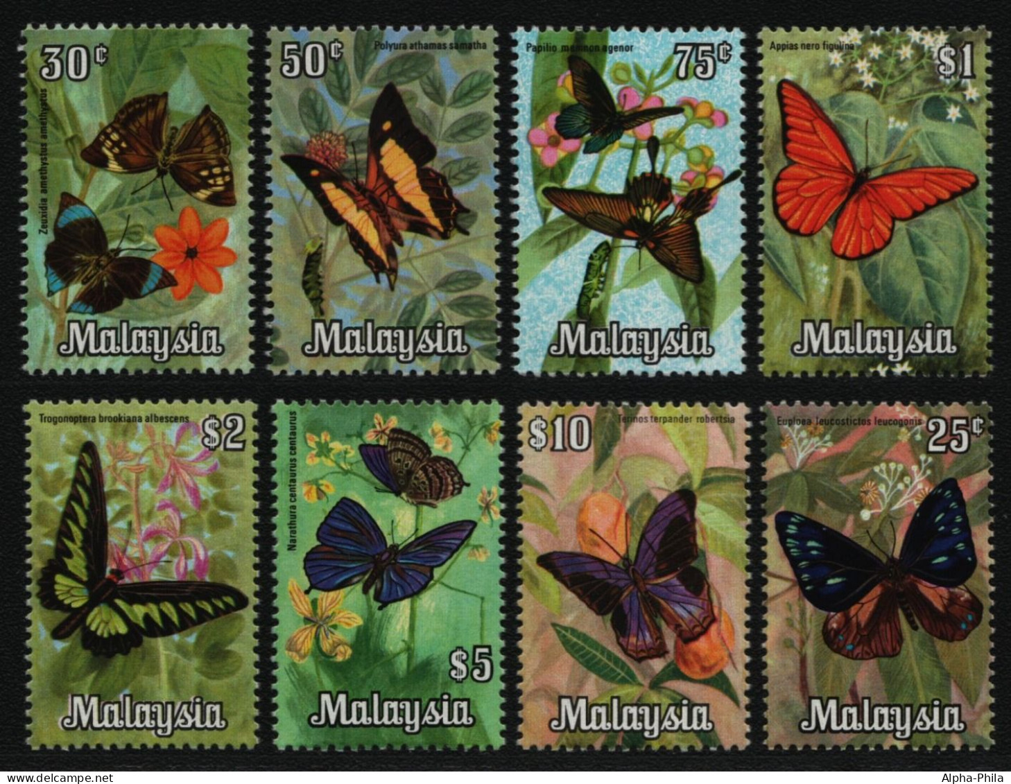 Malaysia 1970 - Mi-Nr. 63-70 ** - MNH - Schmetterlinge / Butterflies (II) - Malaysia (1964-...)