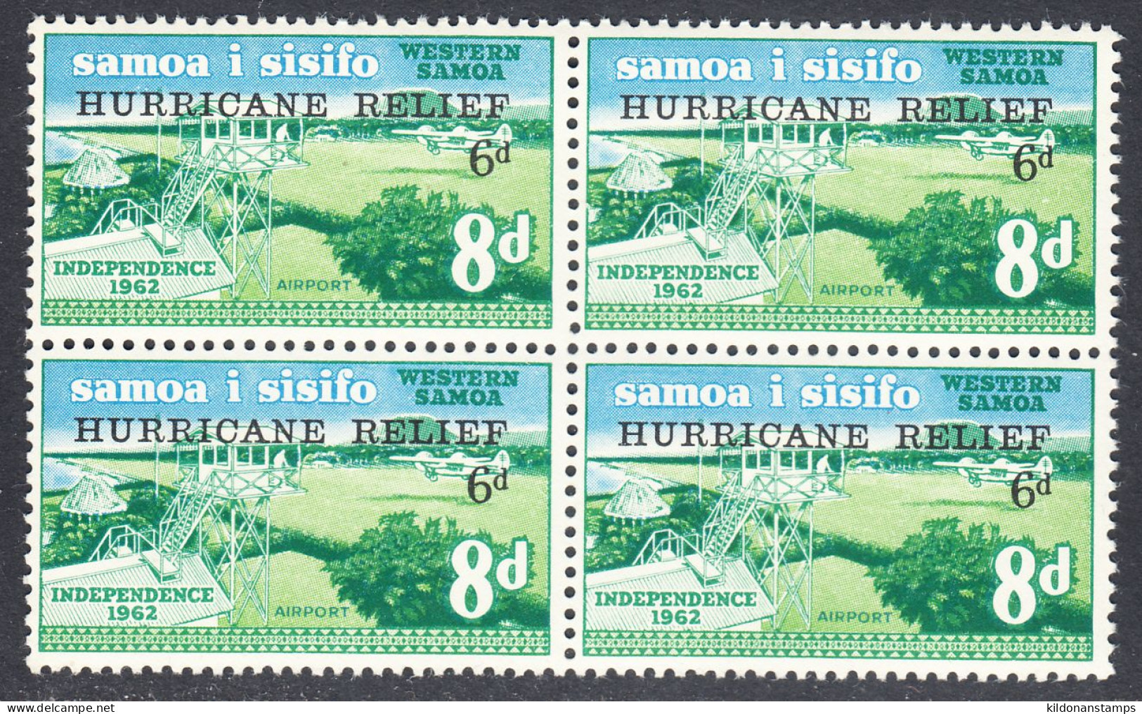 Samoa 1966 Hurricane Relief, Mint No Hinge, Block, Sc# B1, SG 273 - Samoa