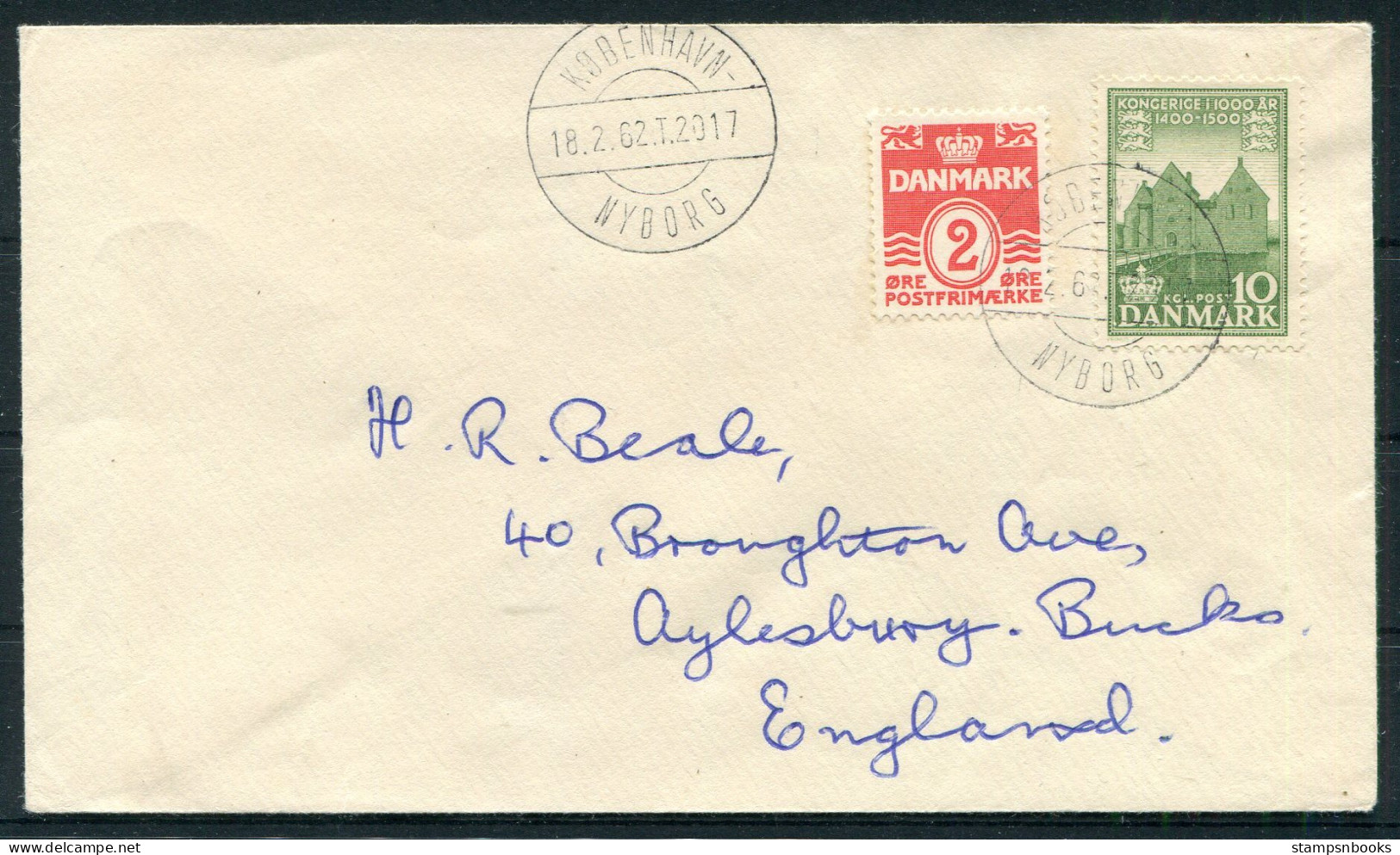 1962 Denmark Railway Cover Copenhagen / Nyborg - Storia Postale