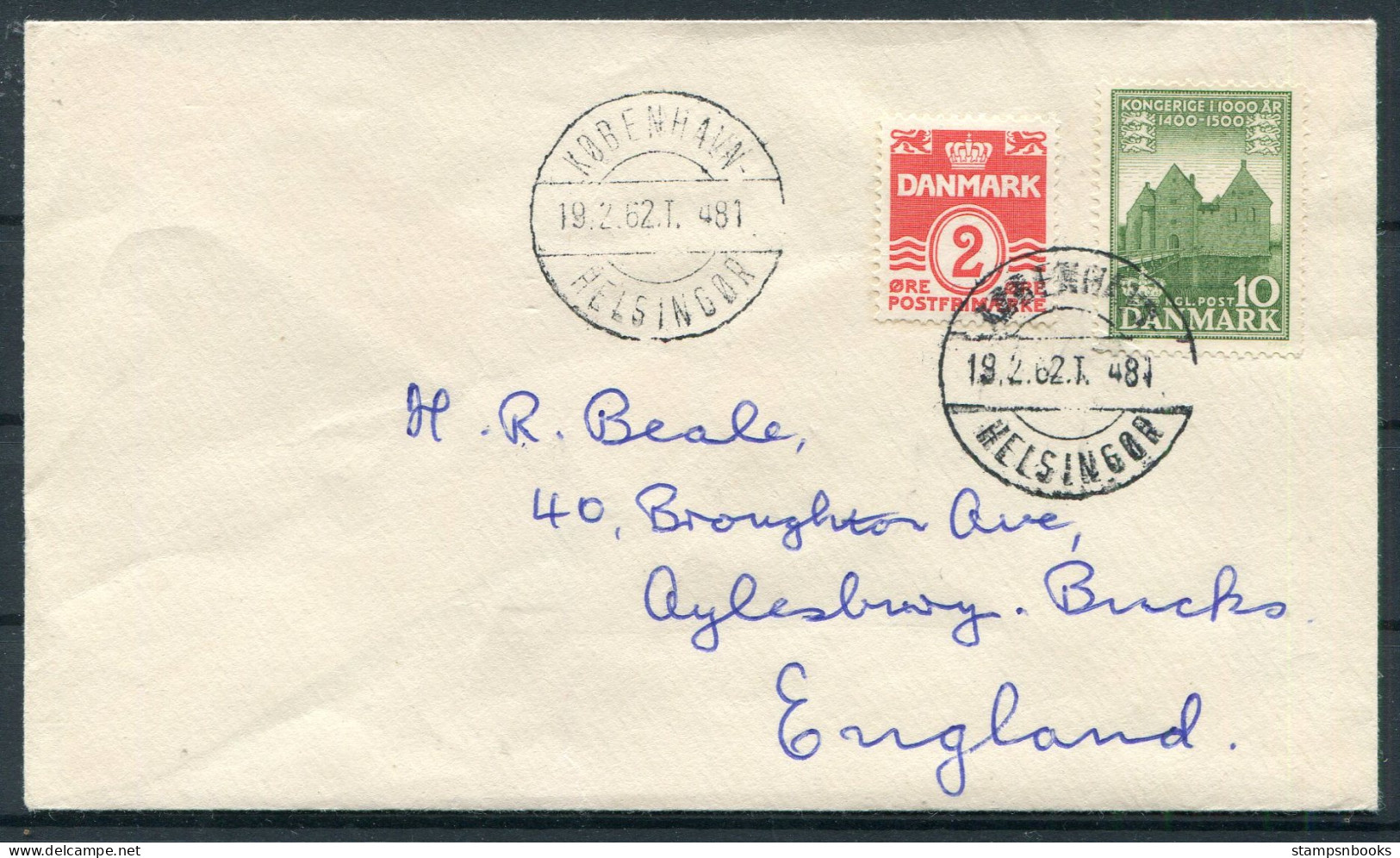 1962 Denmark Railway Cover Copenhagen / Helsingor - Cartas & Documentos