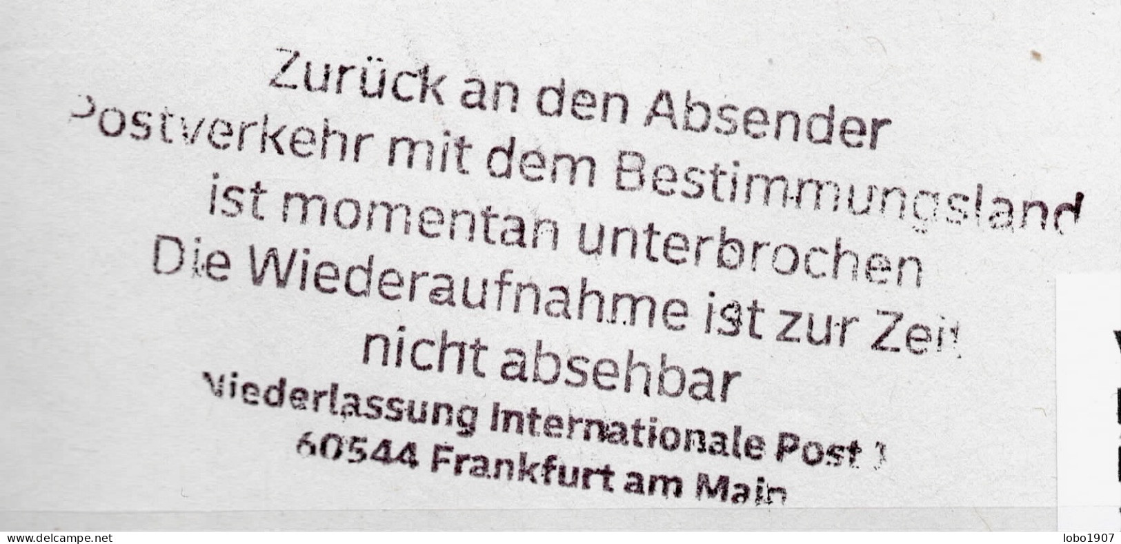 Corona Covid 19 Postal Service Interruption "Zurück An Den Absender... " Reply Coupon Paid Cover To BANJUL GAMBIA - Ziekte