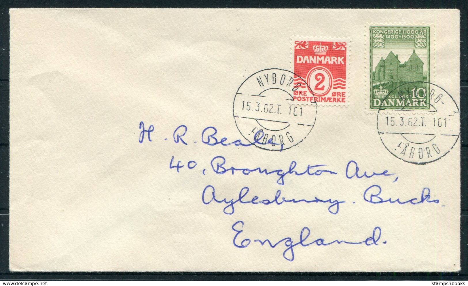 1962 Denmark Railway Cover Nyborg / Faborg - Cartas & Documentos