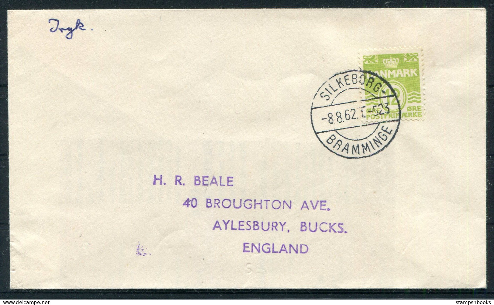 1962 Denmark Railway Cover Silkeborg / Bramminge - Storia Postale