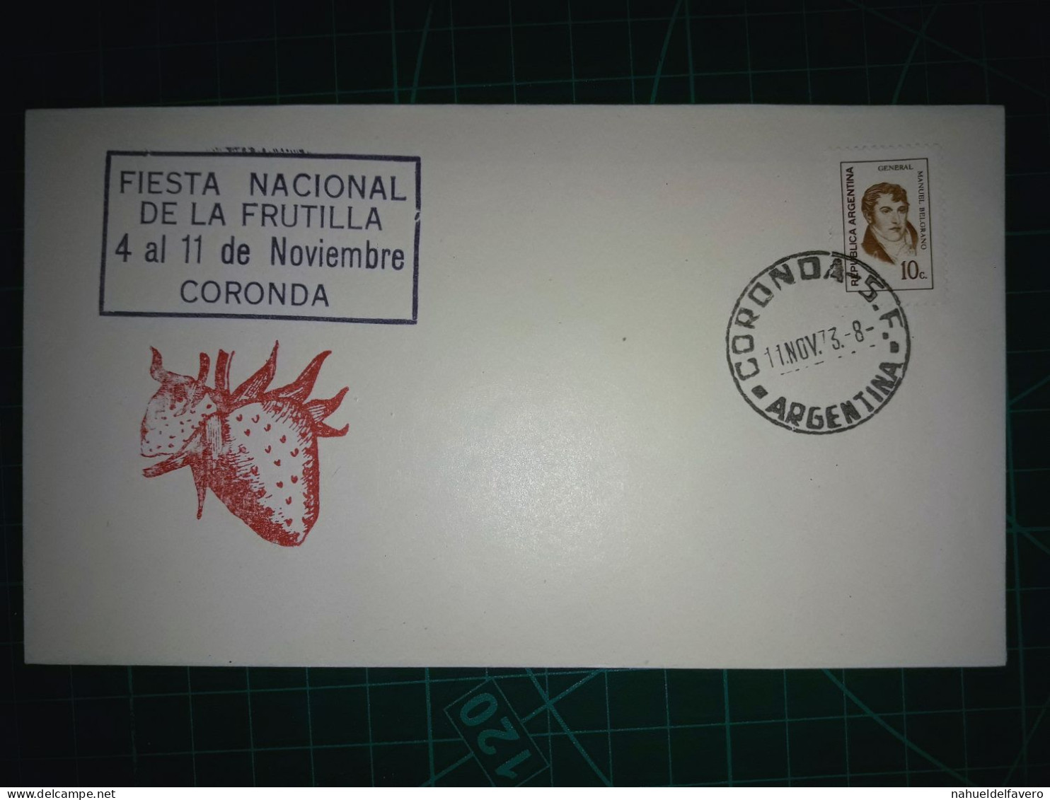 ARGENTINE, Enveloppe Commémorative Du "Festival National De La Fraise De Coronda" Année 1973 - FDC