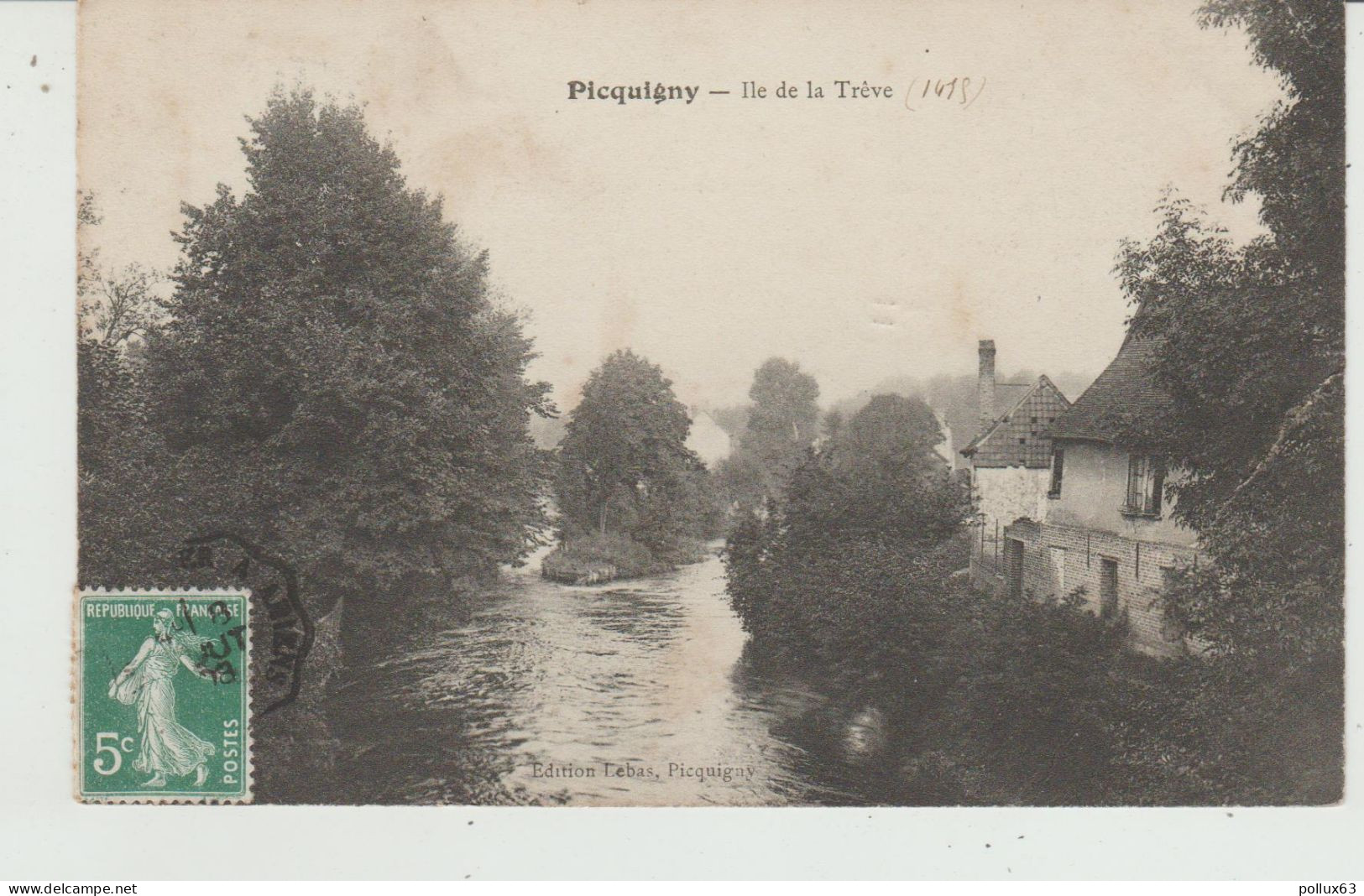 CPA PICQUIGNY (80) ILE DE LA TREVE - Picquigny