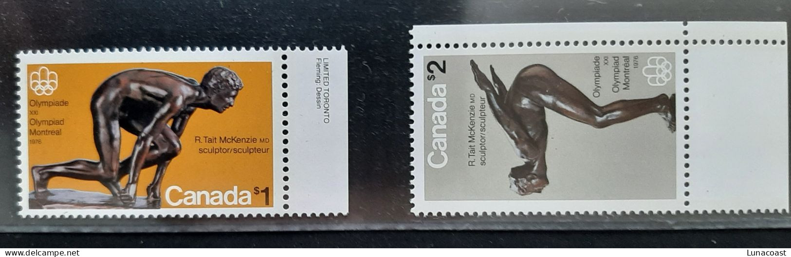 Canada 1975 MNH Sc #656**-657**  1$ And 2$  Olympic Sculptures - Unused Stamps
