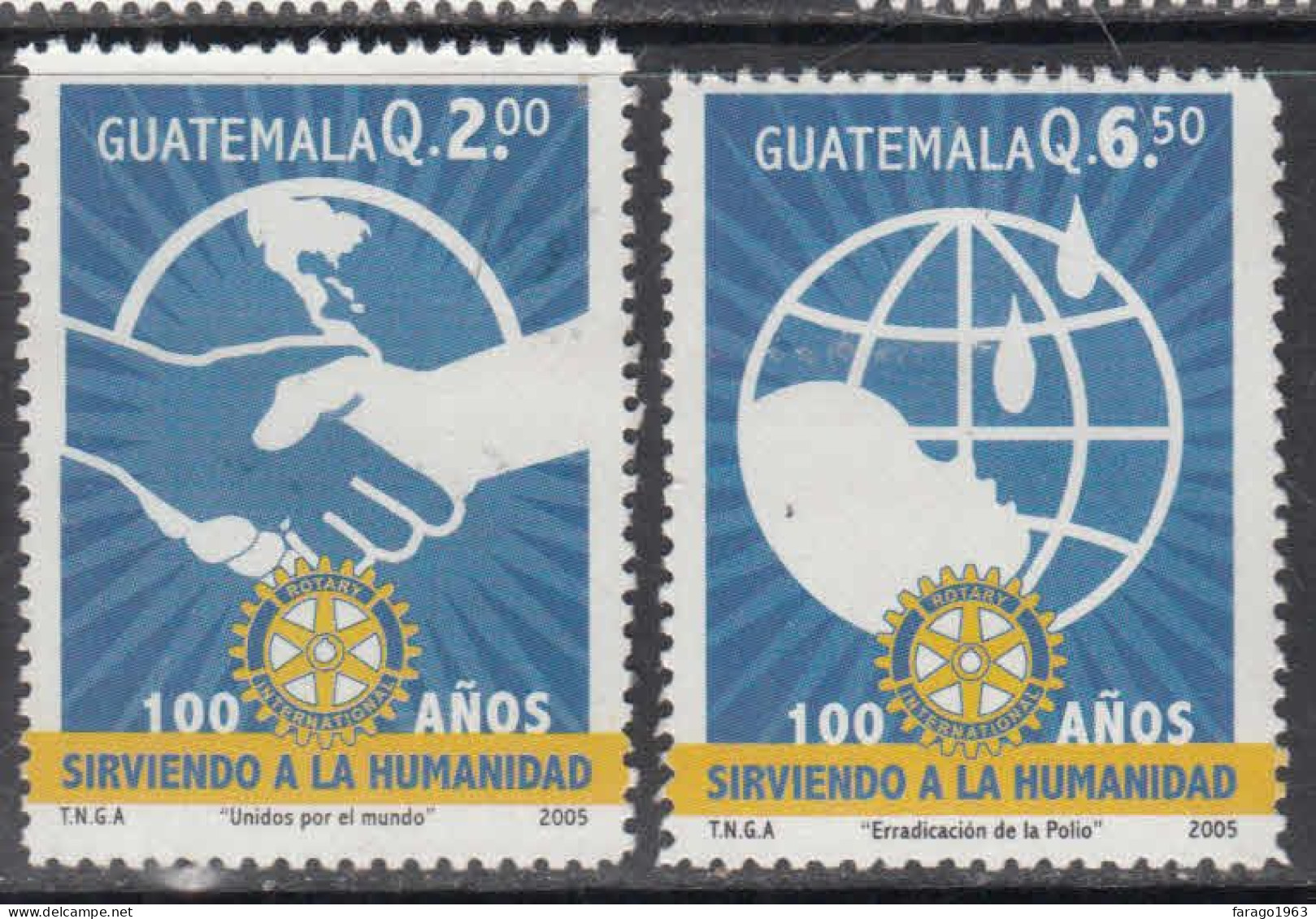 2005 Guatemala Rotary International Polio Plus Health Complete Set Of 2 MNH - Guatemala