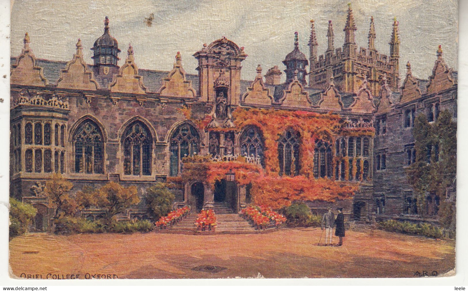 CG41.  Vintage Postcard.  Oriel College. Oxford. By A R Quinton - Oxford