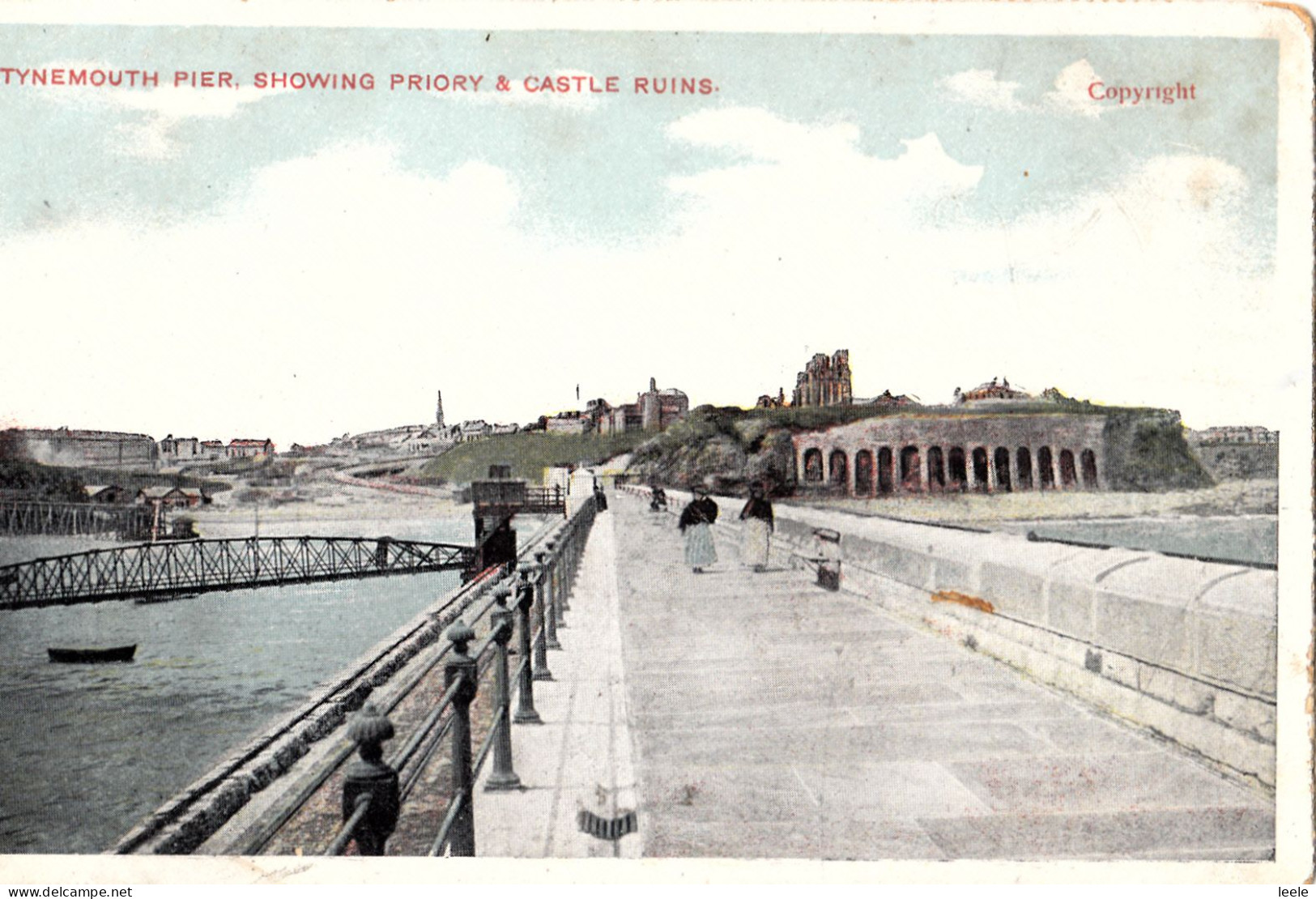 CG02. Vintage Postcard. Tynemouth Pier, Showing Priory And Castle Ruins. - Other & Unclassified