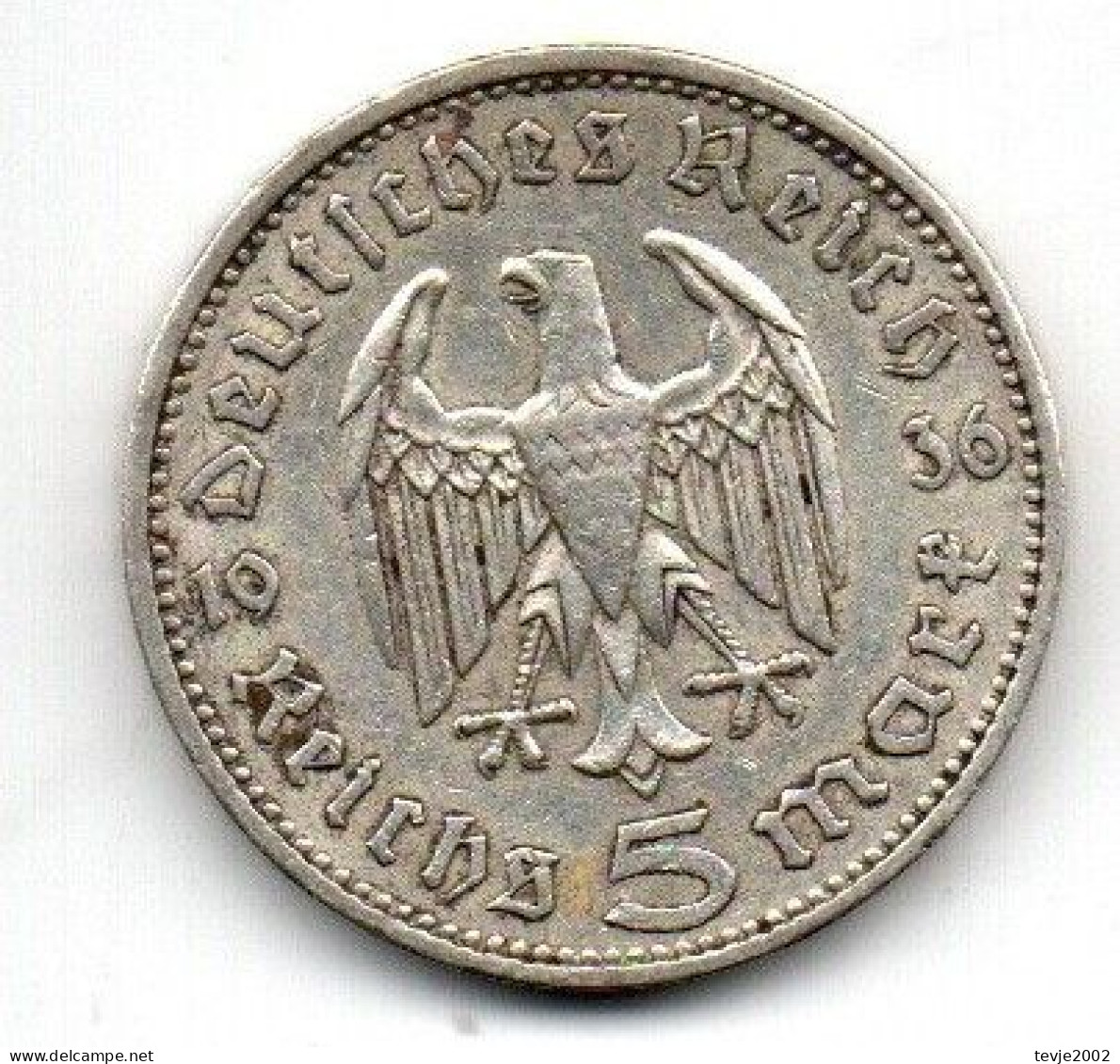 Deutsches Reich - 5 Mark - 1936 - A - Silber - Hindenburg - 5 Reichsmark