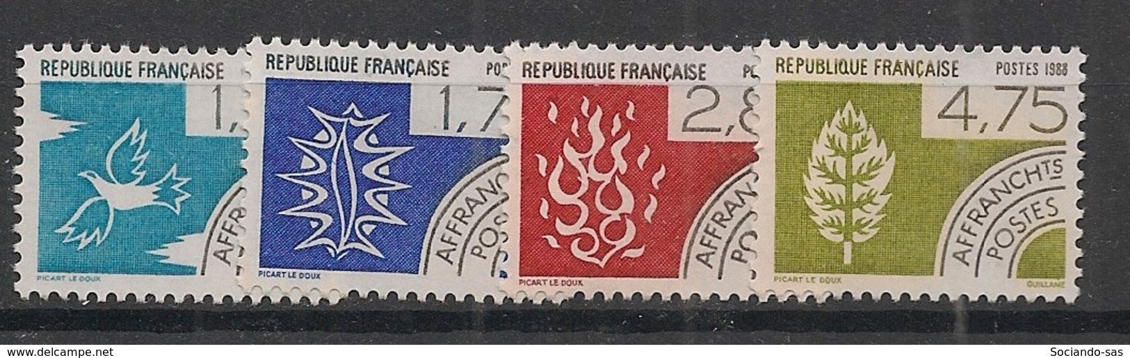 FRANCE - 1988 - Préo N°YT. 198 à 201 - Série Complète - Neuf Luxe ** / MNH / Postfrisch - 1964-1988