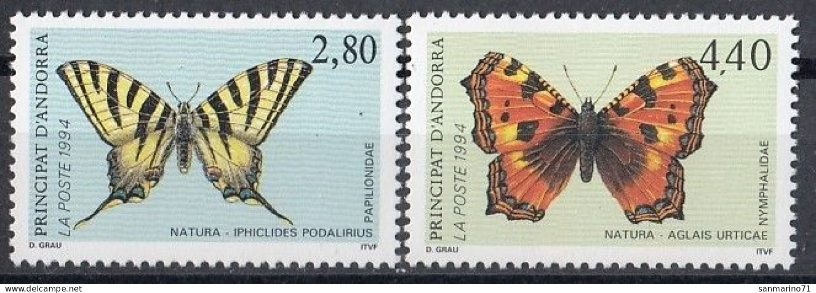 FRENCH ANDORRA 472-473,unused,butterflies (**) - Nuevos