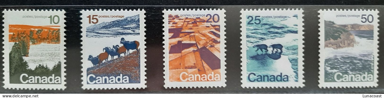 Canada 1972 MNH Sc #594**-598**   Landscape Definitives - Ongebruikt