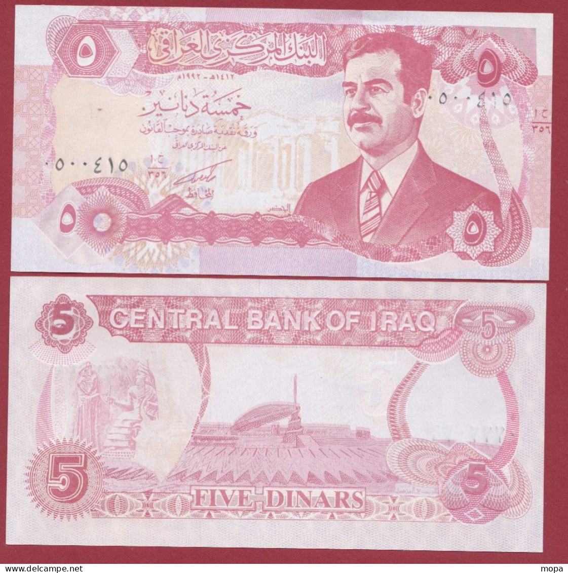 Iraq--5 Dinars  --1992---UNC---(433) - Irak