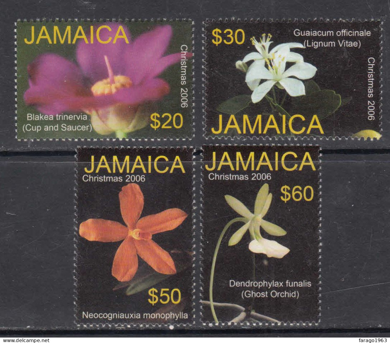 2006 Jamaica Flowers Christmas Navidad Fleurs Noel Complete Set Of 4 MNH - Jamaica (1962-...)