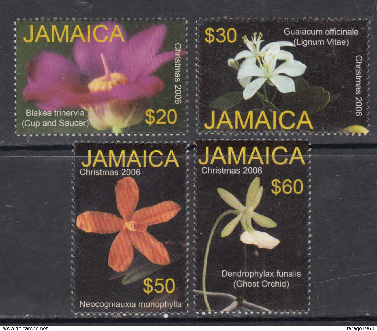 2006 Jamaica Flowers Christmas Navidad Fleurs Noel Complete Set Of 4 MNH - Giamaica (1962-...)