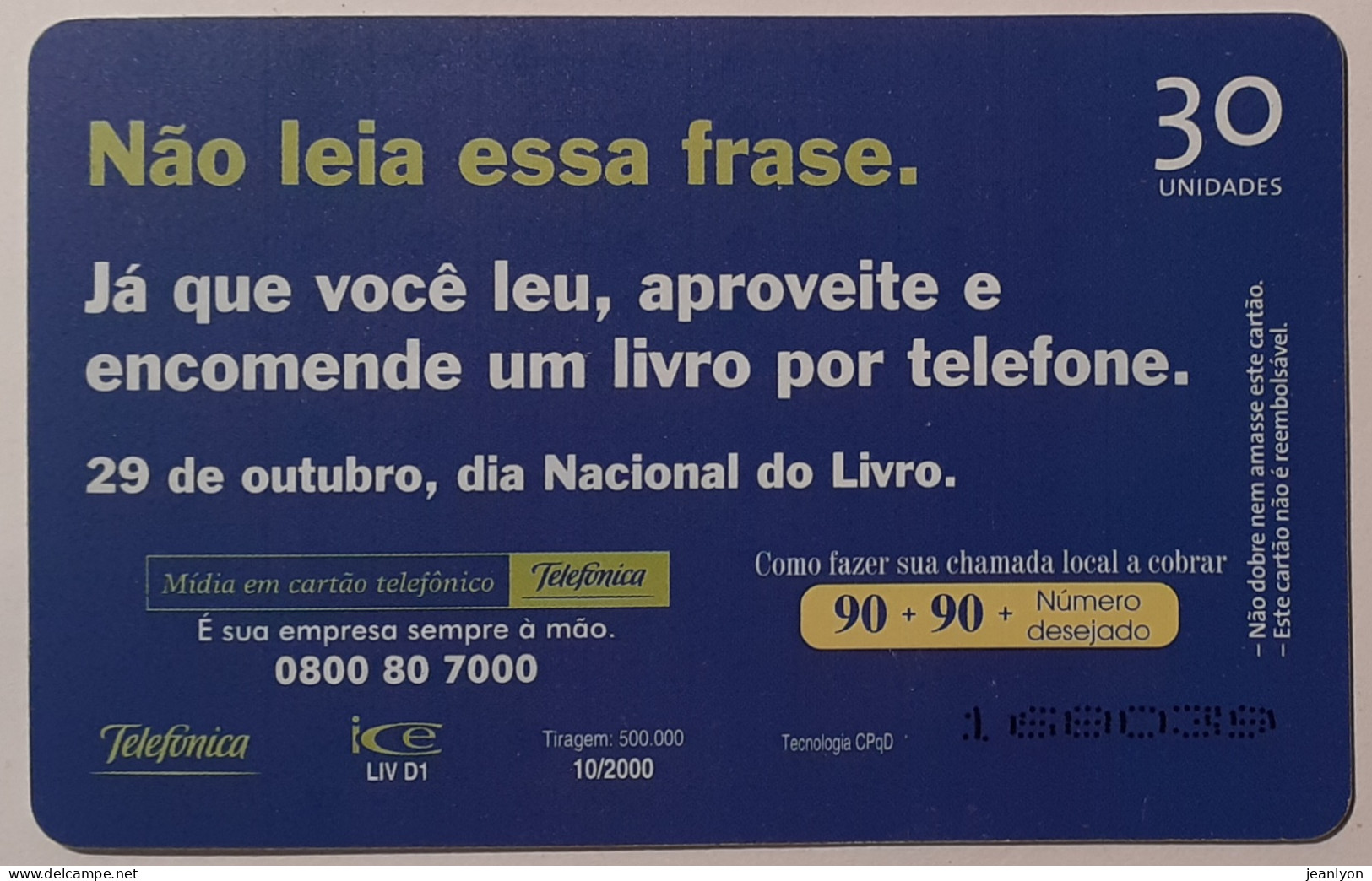 BRESIL - Livre Avec Lunettes - Dia Do Livro / Journée Nationale Du Livre - Carte Téléphone Magnétique TELEFONICA - Brazil