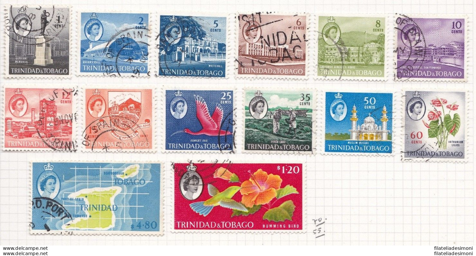 1960-67 TRINIDAD, SG 284/297 Set Of 14 USED - Other & Unclassified