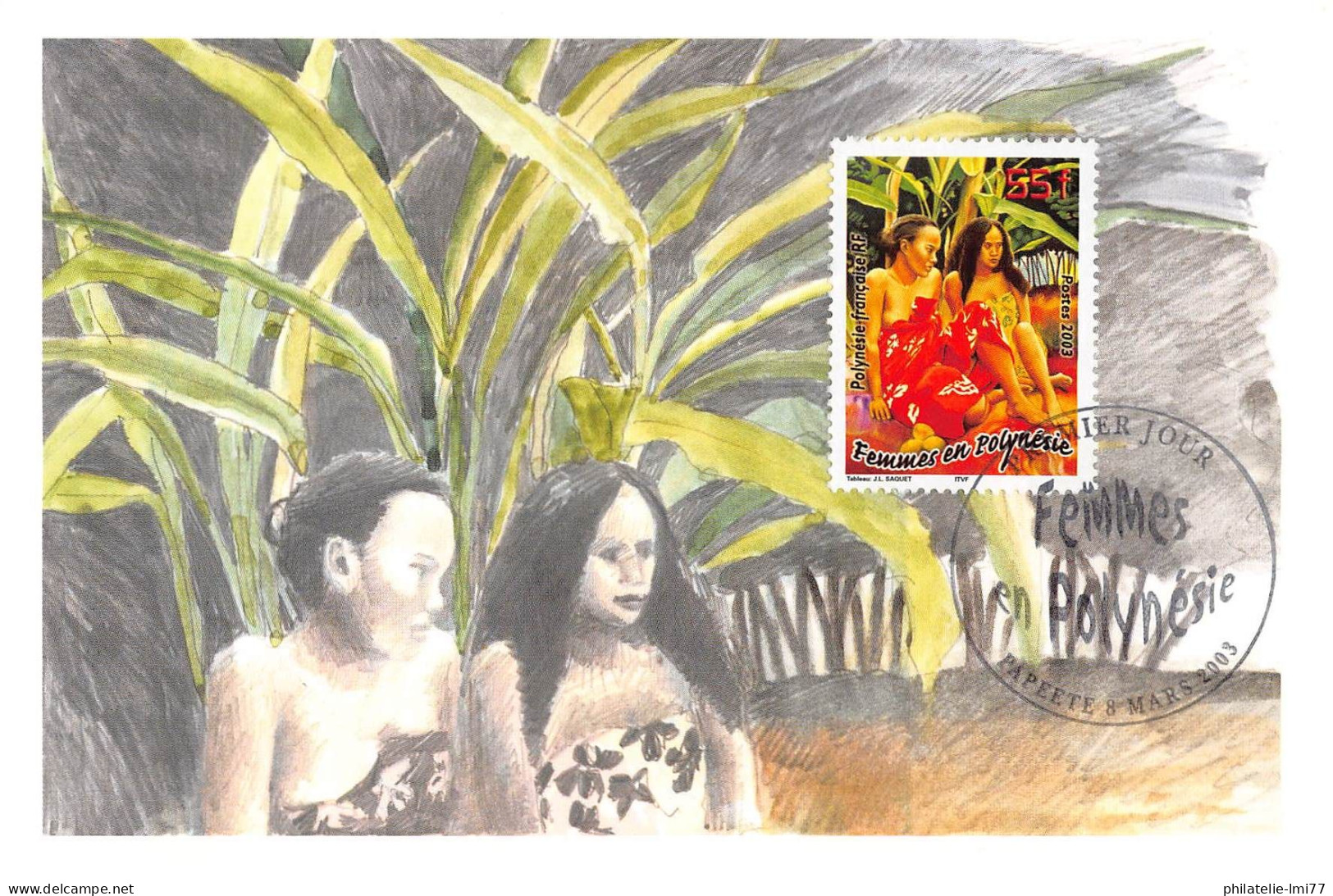 CM - Femme En Polynésie, Oblit 8/3/03 - Cartes-maximum