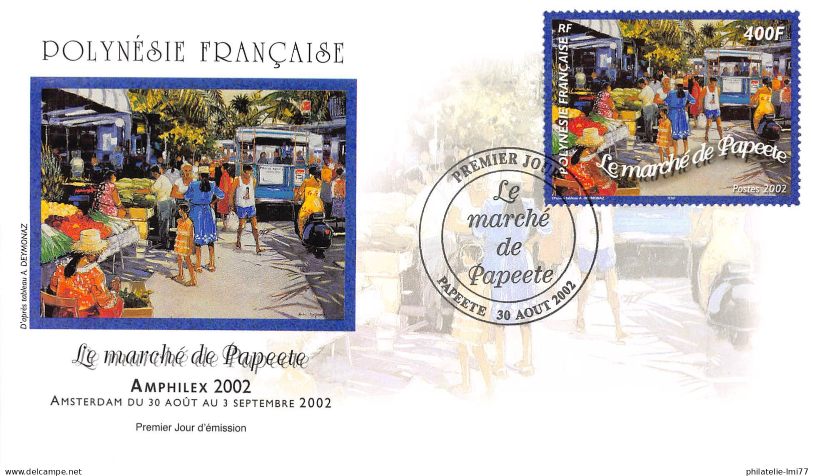 FDC - La Marché De Papeete, Oblit 30/8/02 - FDC