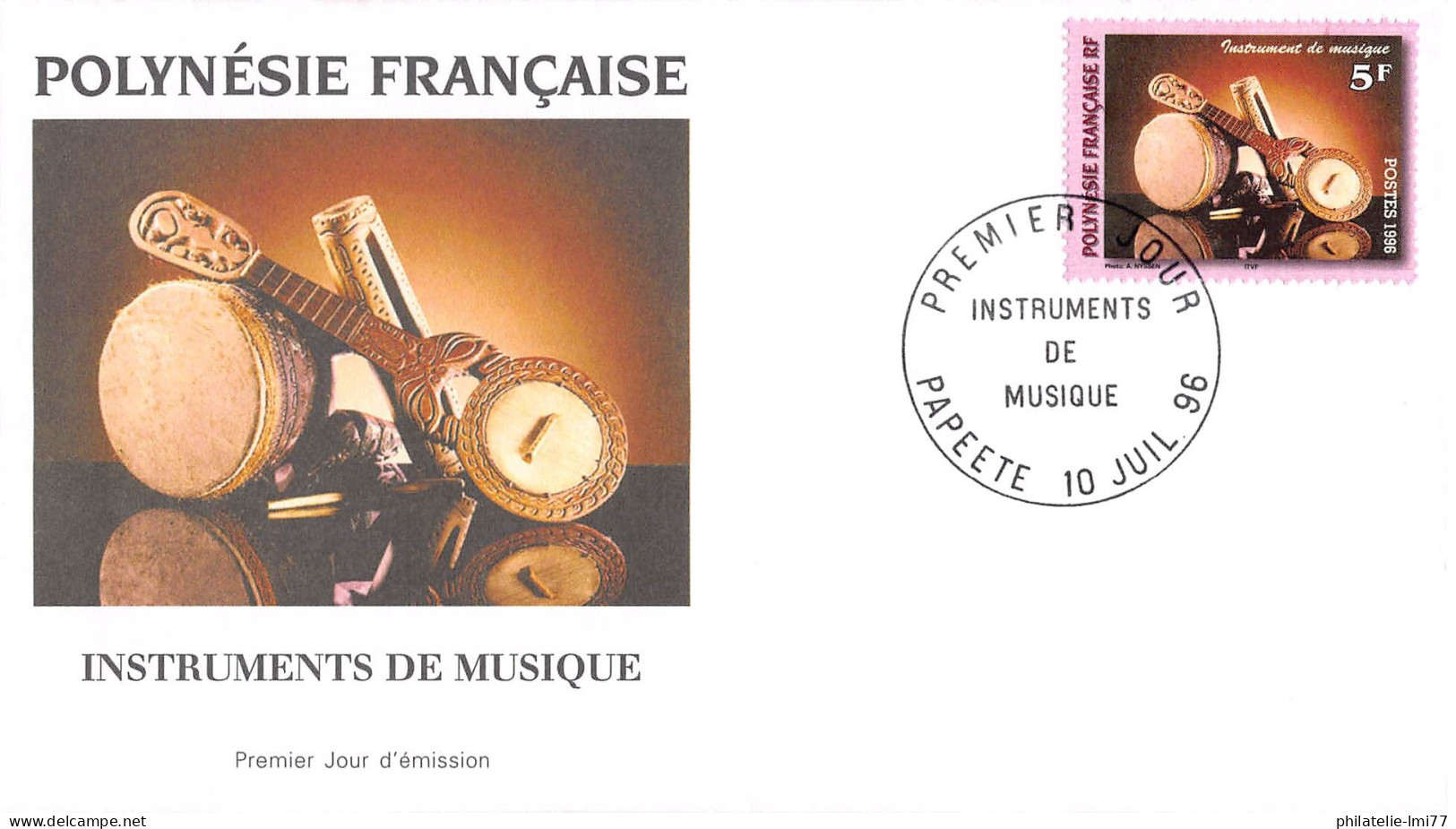 FDC - Les Instruments De Musique (3 Env.), Oblit 10/7/96 - FDC