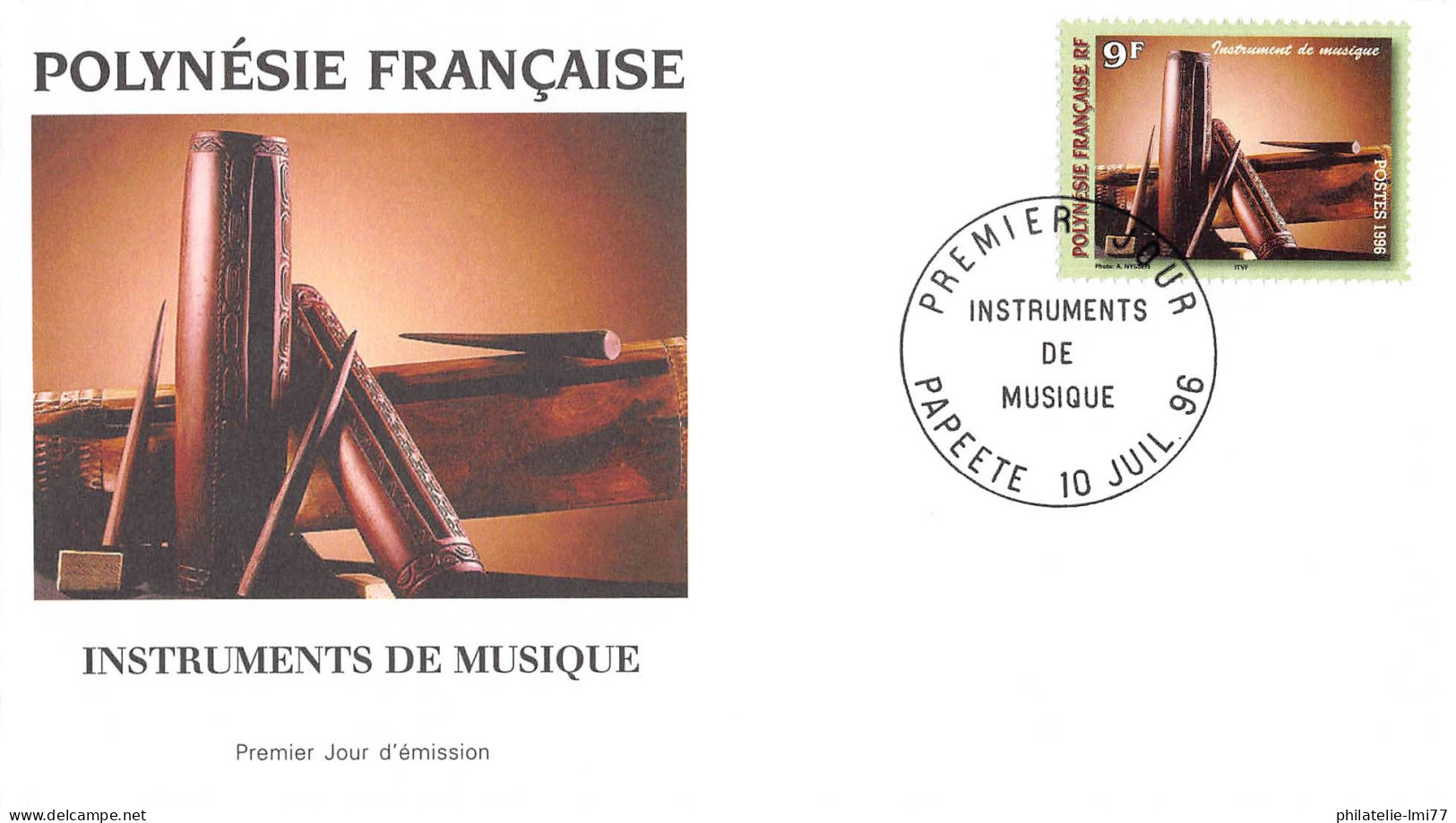 FDC - Les Instruments De Musique (3 Env.), Oblit 10/7/96 - FDC