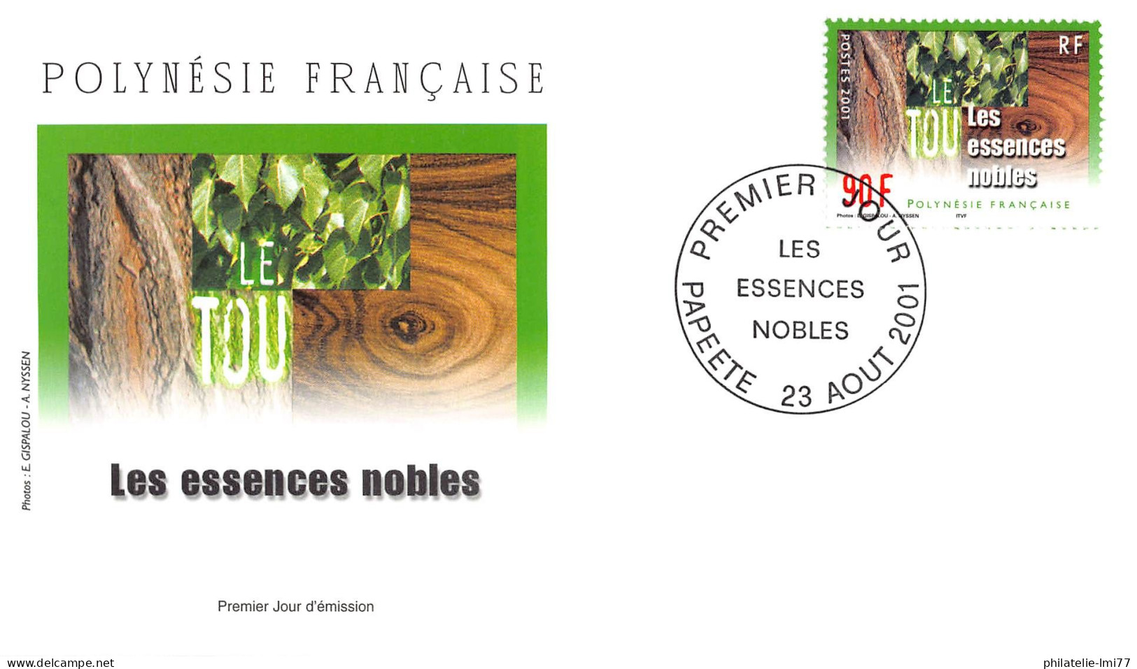 FDC - Les Essences Nobles (3 Env.), Oblit 23/8/01 - FDC