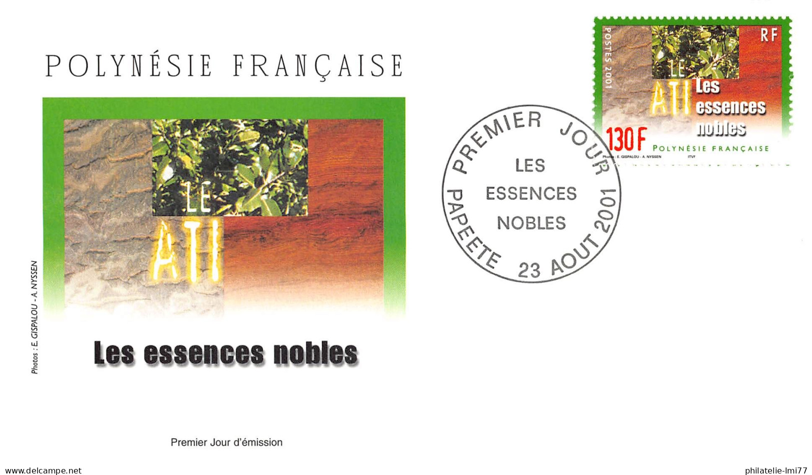 FDC - Les Essences Nobles (3 Env.), Oblit 23/8/01 - FDC