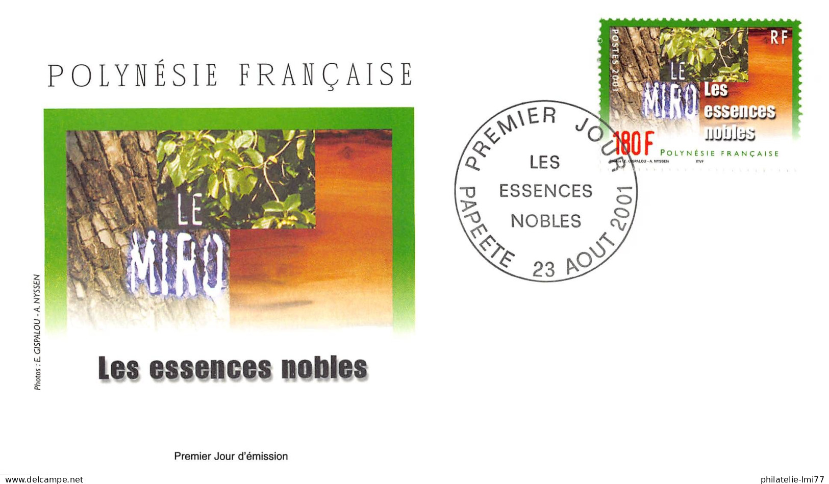 FDC - Les Essences Nobles (3 Env.), Oblit 23/8/01 - FDC