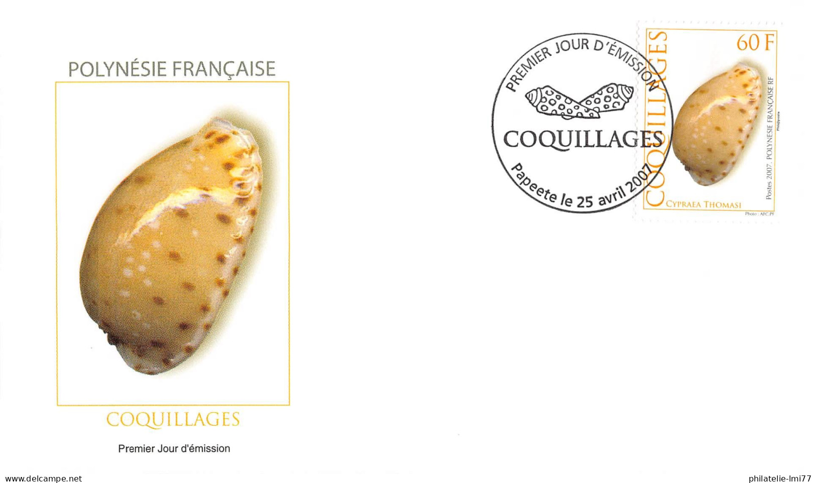 FDC - Les Coquillages (4 Env.), Oblit 25/4/07 - FDC