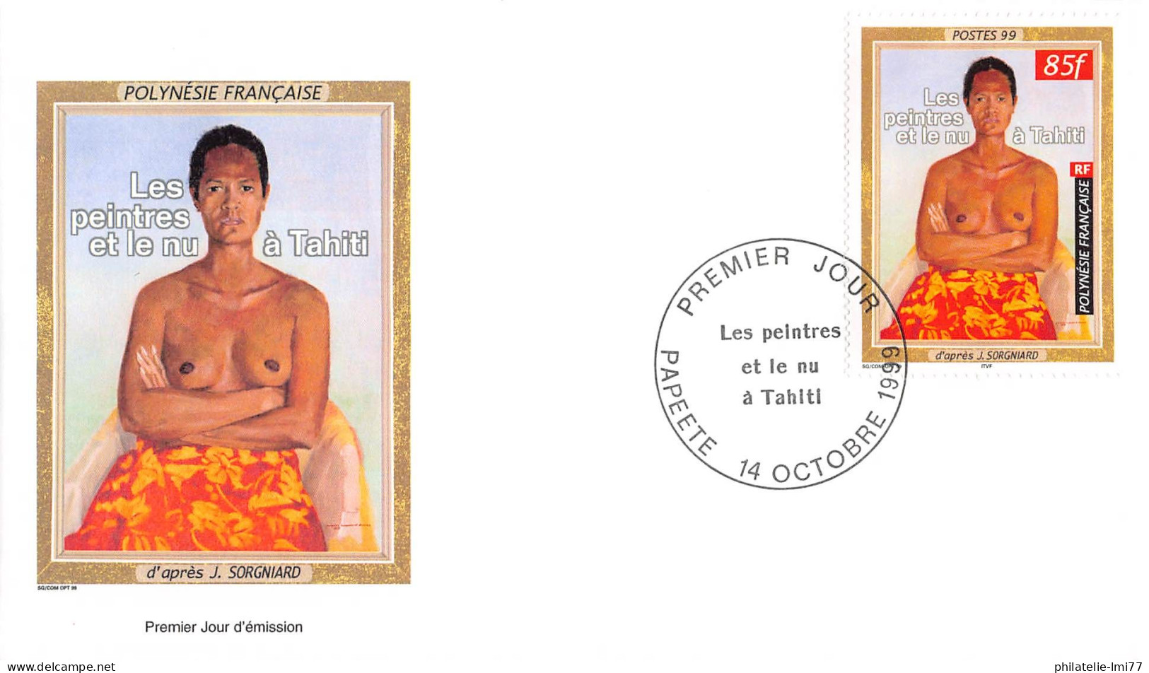FDC - Les Peintres Et Le Nu à Tahiti (4 Env.), Oblit 14/10/99 - FDC
