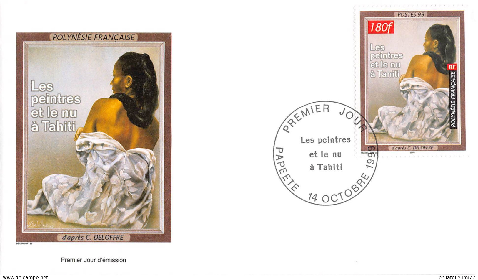 FDC - Les Peintres Et Le Nu à Tahiti (4 Env.), Oblit 14/10/99 - FDC
