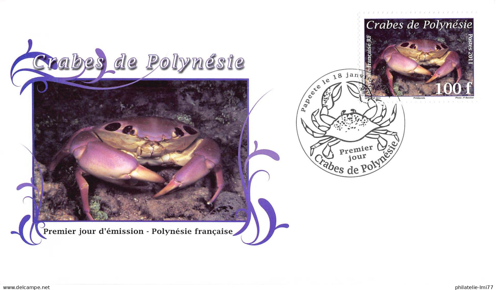 FDC - Les Crabes (4 Env), Oblit 18/1/11 - FDC