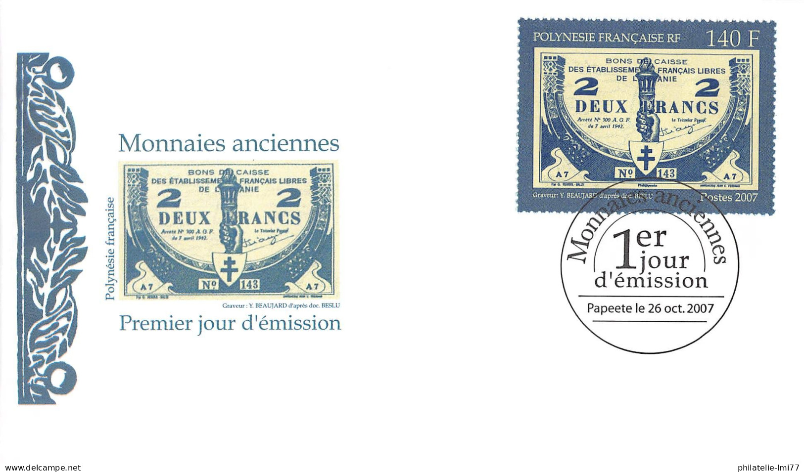 FDC - Monnaies Anciennes (3 Env.), Oblit 26/10/07 - FDC
