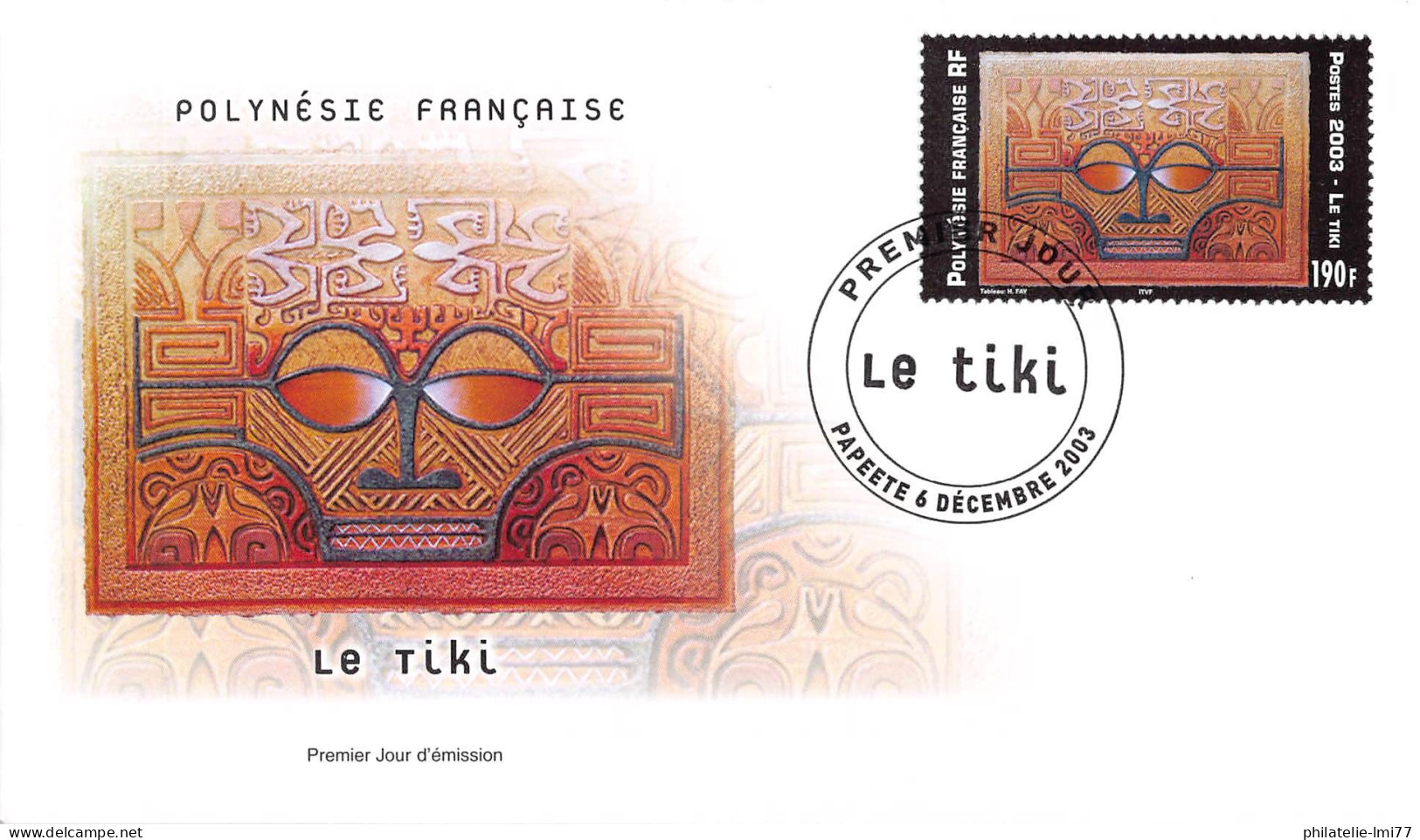 FDC - Tableau : Le Tiki, Oblit 6/12/03 - FDC