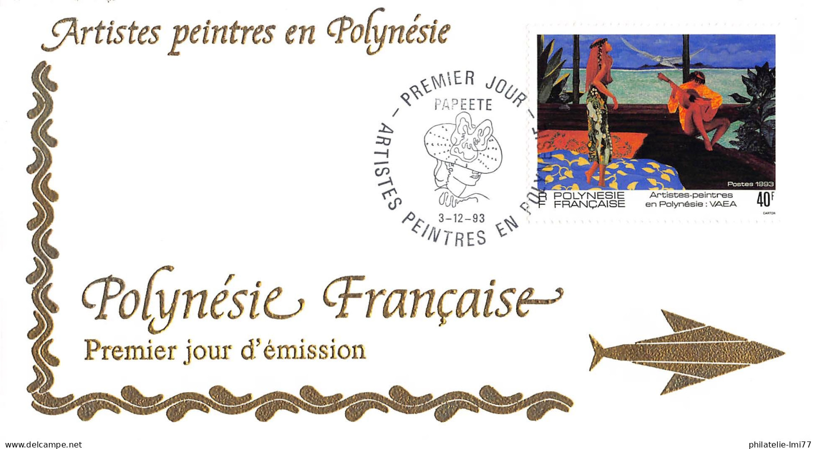 FDC - Peintres De Polynésie (4 Env.), Oblit 3/12/93 - FDC