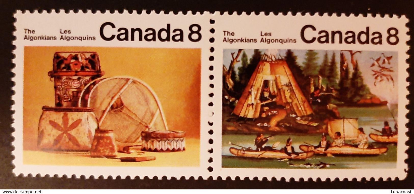 Canada 1976 MNH Sc #567a**   Se-tenant Pair, 2 X 8c, Algonkian Indians - Ongebruikt