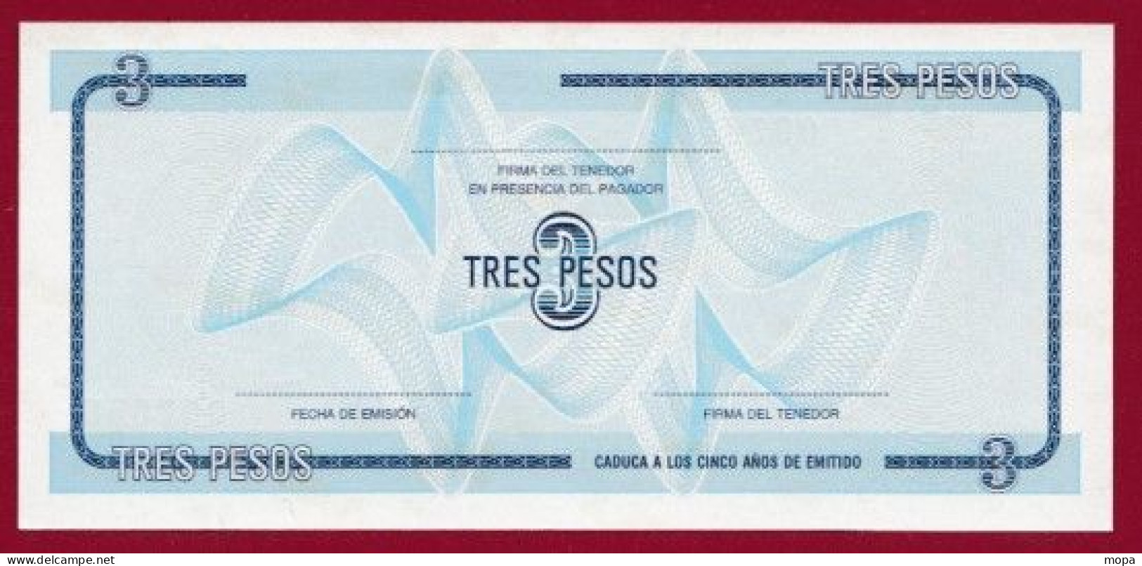 Cuba--3 Peso   ---1985-  (C)----UNC---(444) - Cuba