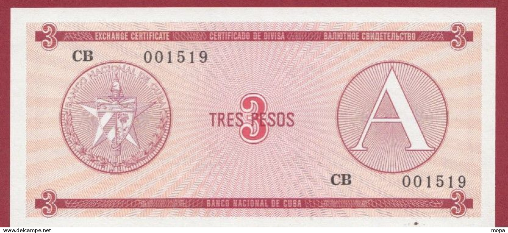 Cuba--3 Peso ---1985-  (A)----UNC---(445) - Cuba